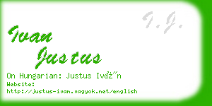 ivan justus business card